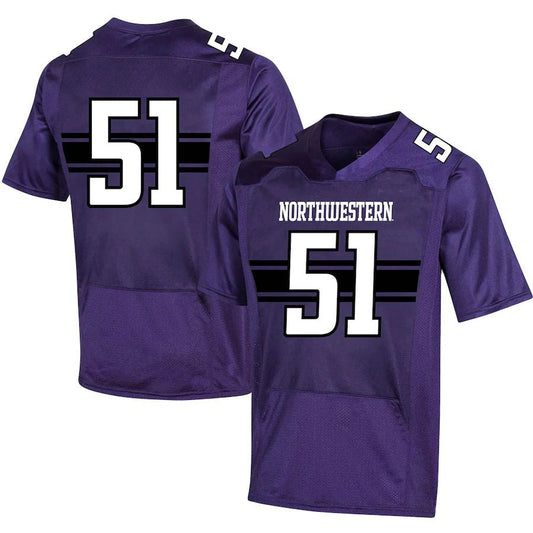 #51 N.Wildcats Under Armour Replica Football Jersey Purple Stitched American College Jerseys