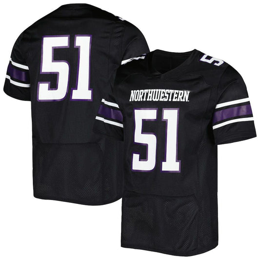 #51 N.Wildcats Under Armour Team Wordmark Replica Football Jersey Black Stitched American College Jerseys
