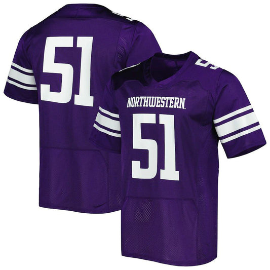 #51 N.Wildcats Under Armour Team Wordmark Replica Football Jersey Purple Stitched American College Jerseys