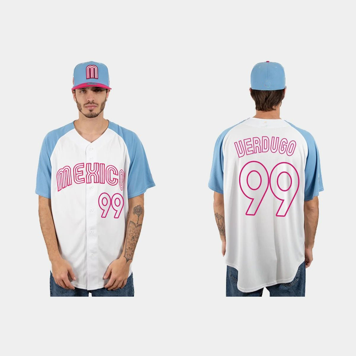 #99 ALEX VERDUGO MEXICO BASEBALL 2023 WORLD BASEBALL CLASSIC JERSEY ¨C WHITE BLUE Stitches Baseball Jerseys
