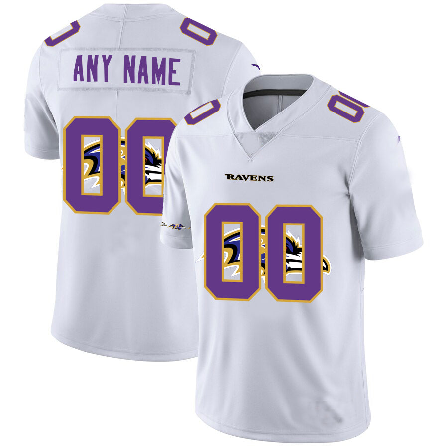 Custom B.Ravens White Team Big Logo Vapor Untouchable Limited Jersey S ...