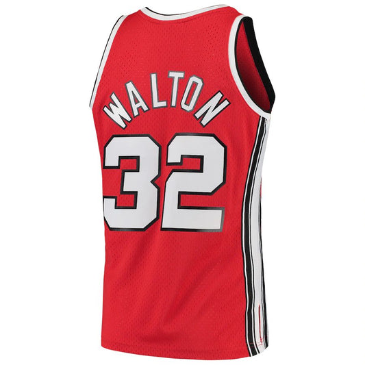 P.Trail Blazers #32 Bill Walton Mitchell & Ness 1976-77 Hardwood Classics Swingman Player Jersey Red Stitched American Basketball Jersey