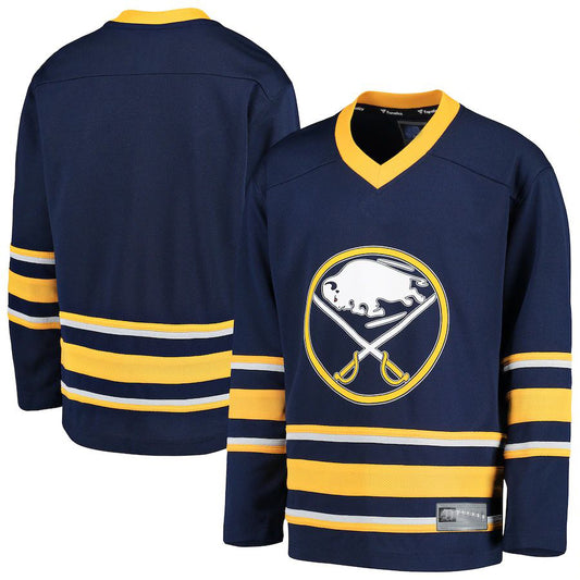 B.Sabres Fanatics Branded Home Replica Blank Jersey  Navy Stitched American Hockey Jerseys