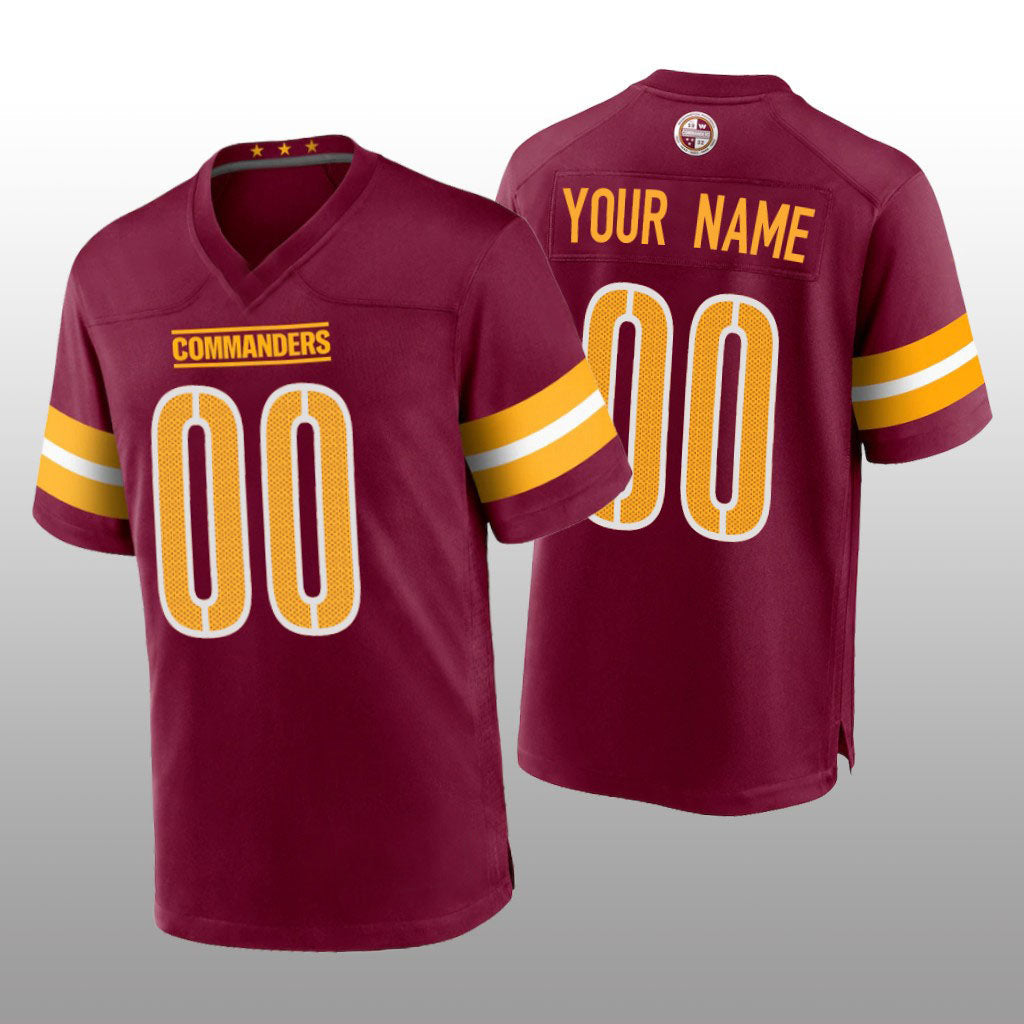 Custom W.Commanders Burgundy Game Jersey Football Stitched Jerseys – Puhics
