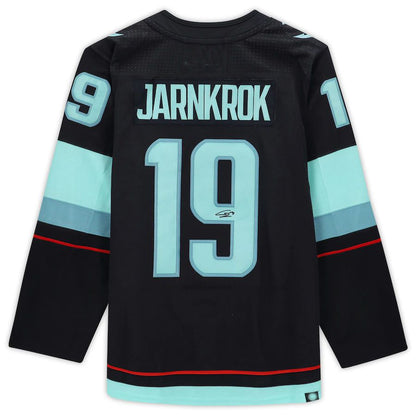 S.Kraken #19 Calle Jarnkrok Seattle Kraken Fanatics Authentic Autographed Jersey with Inaugural Season Jersey Patch Blue Stitched American Hockey Jerseys