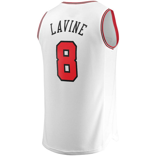 #8 C.Bulls Fanatics Branded 2019-20 Fast Break Replica Jersey Association Edition White Stitched American Basketball Jersey