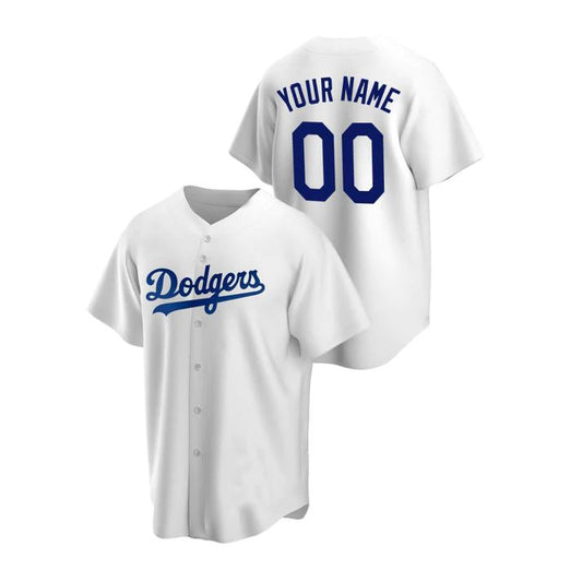 Personalized Dodgers Jersey: White Stitch Baseball Style - Pullama