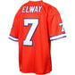 D.Broncos #7 John Elway Mitchell & Ness Orange Silver Anniversary Authentic Throwback Jersey Stitched American Football Jerseys
