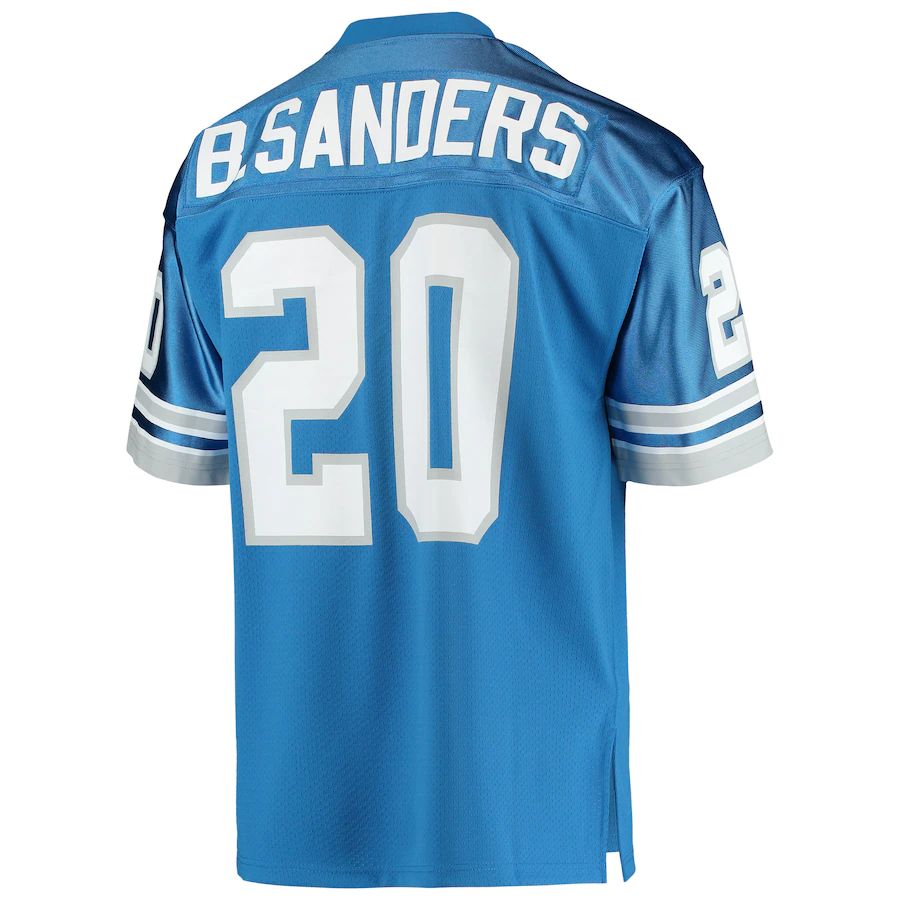 D.Lions #20 Barry Sanders Mitchell & Ness Blue 1996 Authentic Retired Player Jersey Stitched American Football Jerseys