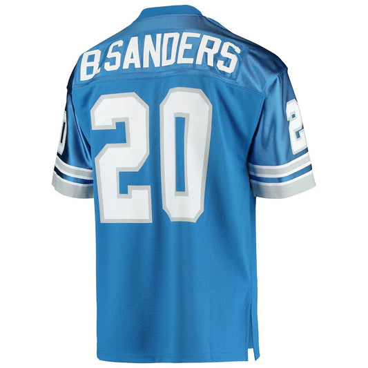 D.Lions #20 Barry Sanders Mitchell & Ness Blue 1996 Authentic Retired Player Jersey Stitched American Football Jerseys