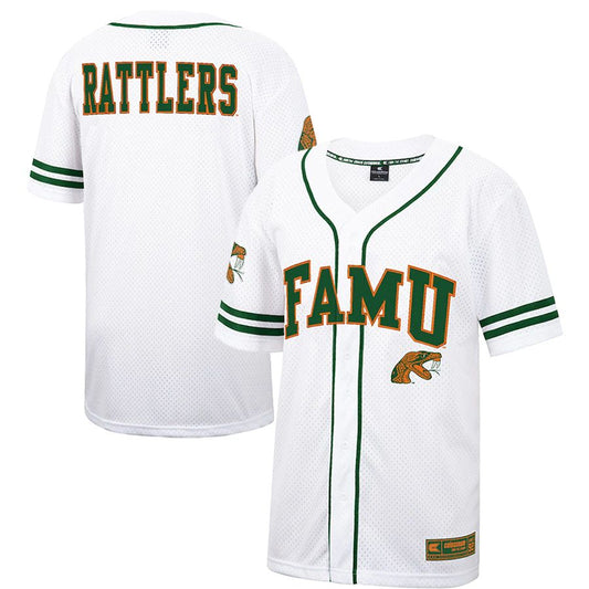 F.A&M Rattlers Colosseum Free Spirited Baseball Jersey WhiteGreen Stitched American College Jerseys