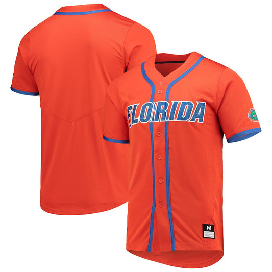F.Gators Full-Button Replica Baseball Jersey Orange Stitched American College Jerseys