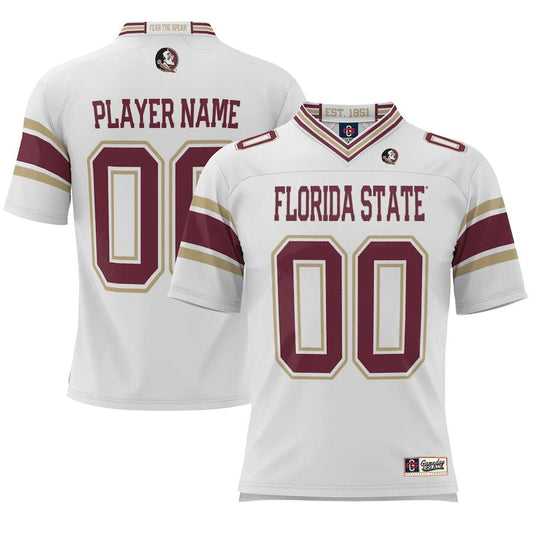 Custom F.State Seminoles ProSphere NIL Pick-A-Player Football Jersey White American Stitched College Jerseys