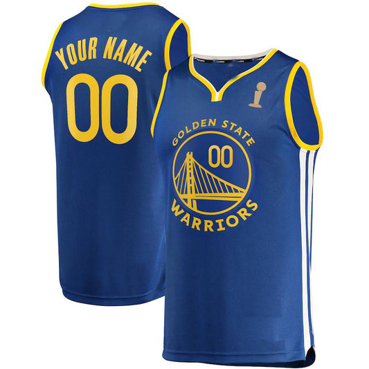 Custom G.State Warriors Fanatics Branded 2022 Finals Champions Fast Break Replica Royal Icon Edition American Stitched Basketball Jersey