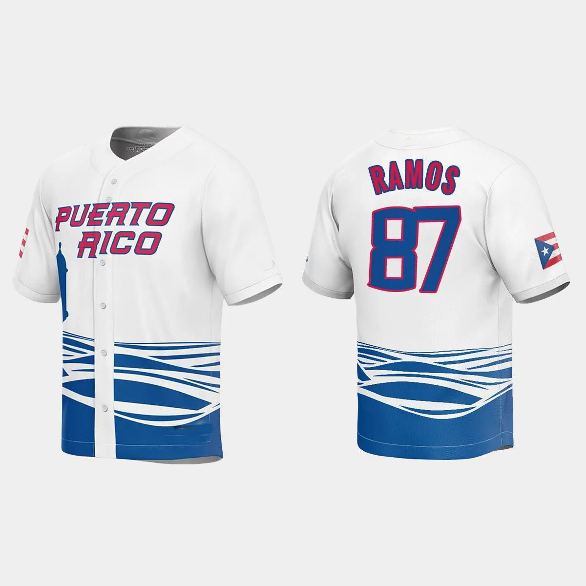 #87 HENRY RAMOS PUERTO RICO BASEBALL 2023 WORLD BASEBALL CLASSIC JERSEY ¨C WHITE Stitches Baseball Jerseys