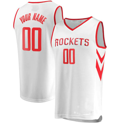Custom H.Rockets Fanatics Branded Fast Break Replica Jersey White  Association Edition Stitched Basketball Jersey
