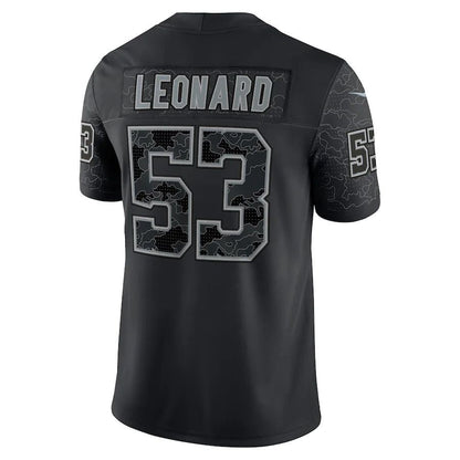 IN.Colts #53 Shaquille Leonard Black RFLCTV Limited Jersey Stitched American Football Jerseys