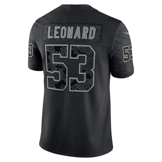 IN.Colts #53 Shaquille Leonard Black RFLCTV Limited Jersey Stitched American Football Jerseys