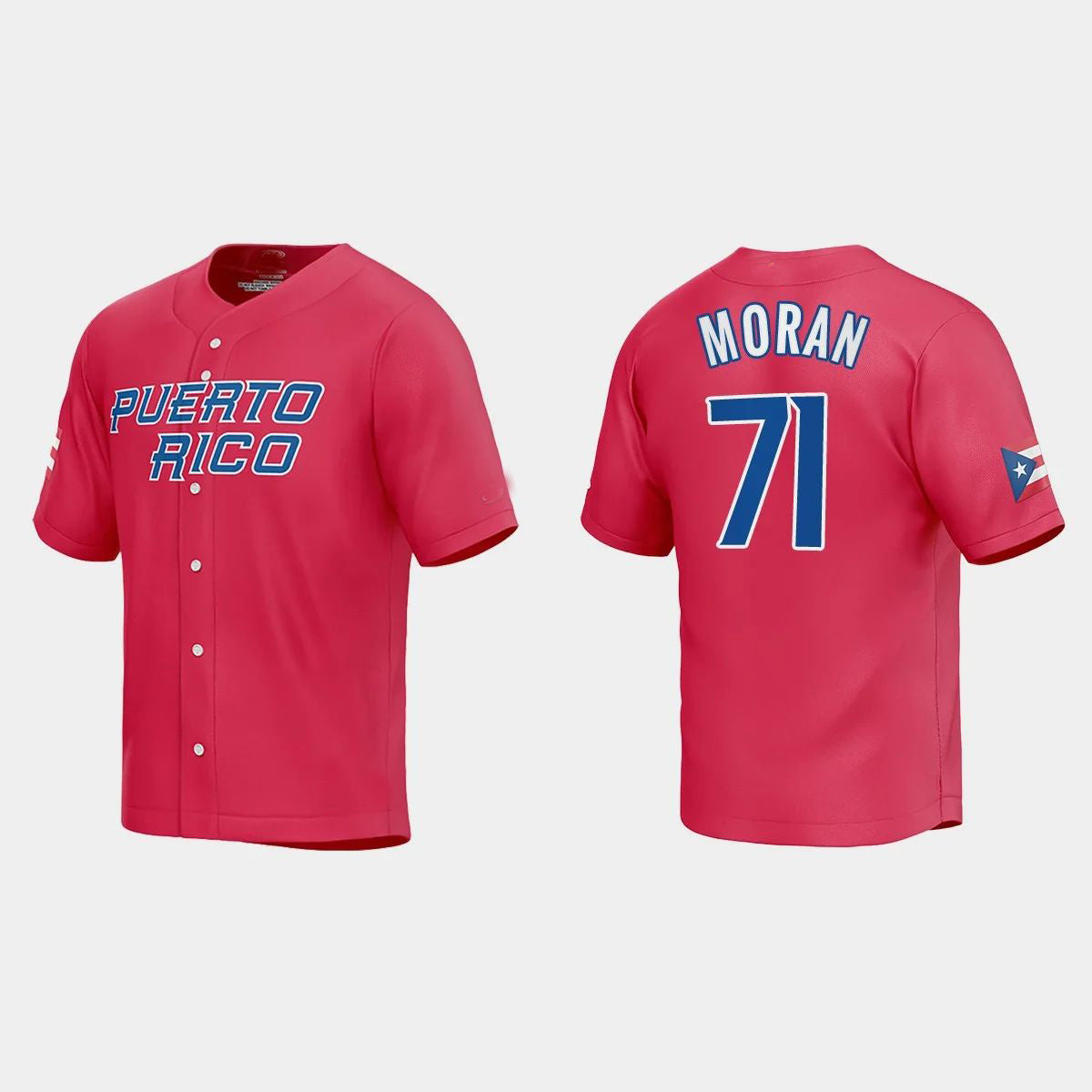 #71 JOVANI MORAN PUERTO RICO BASEBALL 2023 WORLD BASEBALL CLASSIC JERSEY ¨C RED Stitches Baseball Jerseys
