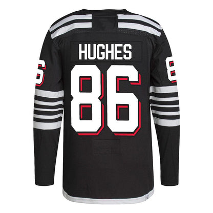 NJ.Devils #86 Jack Hughes 2021-22 Alternate Primegreen Authentic Pro Player Jersey Black Stitched American Hockey Jerseys