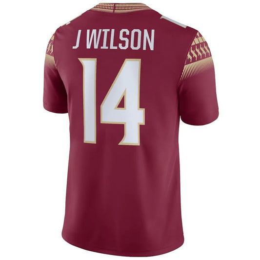F.State Seminoles #14 Johnny Wilson NIL Replica Football Jersey Garnet Stitched American College Jerseys