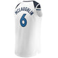 M.Timberwolves #6 Jordan McLaughlin Fanatics Branded  Fast Break Player Jersey Association Edition White Stitched American Basketball Jersey