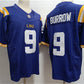 L.Tigers #9 Joe Burrow Purple 2023 Stitched Baseball Jersey American College Jerseys