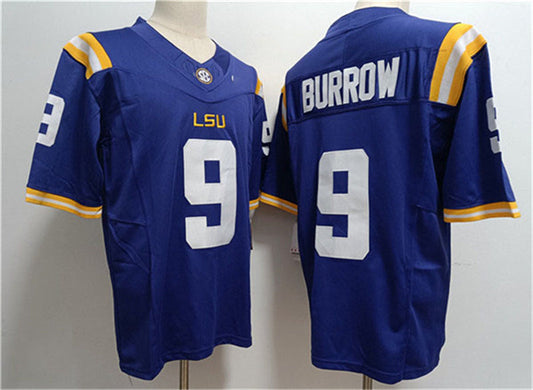 L.Tigers #9 Joe Burrow Purple 2023 Stitched Baseball Jersey American College Jerseys
