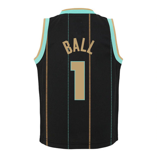 C.Hornets #1 LaMelo Ball Jordan Brand Preschool 2022-23 Replica Jersey City Edition Black Stitched American Basketball Jersey