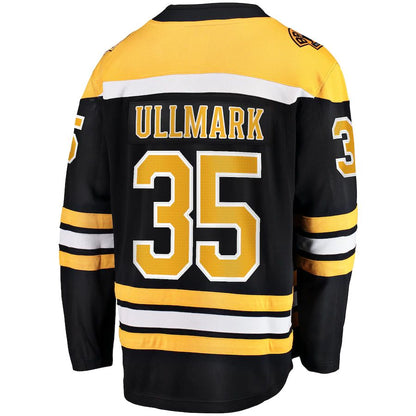 B.Bruins #35 Linus Ullmark Boston Branded Home Breakaway Player Jersey Black Stitched American Hockey Jerseys