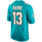 M.Dolphins #13 Dan Marino Aqua Game Retired Player Jersey Stitched American Football Jerseys