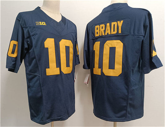 M.Wolverines #10 Tom Brady 2023 F.U.S.E. Navy Stitched Jersey College Jerseys