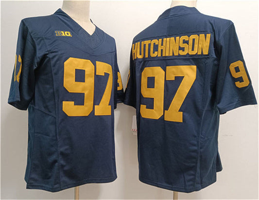 M.Wolverines #97 Aidan Hutchinson 2023 F.U.S.E. Navy Stitched Jersey College Jerseys