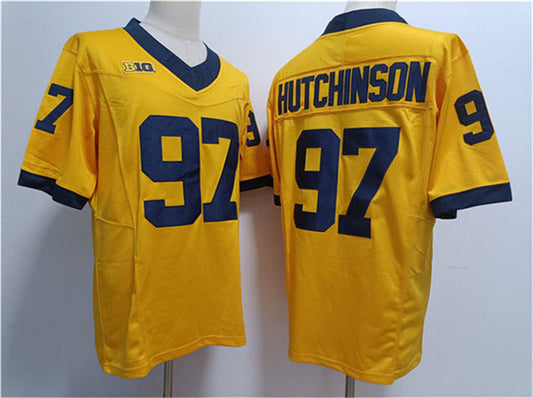 M.Wolverines #97 Aidan Hutchinson Yellow Stitched Jersey College Jerseys