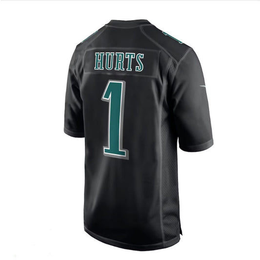 P.Eagles #1 Jalen Hurts Black Game Jersey Stitched American Football Jerseys