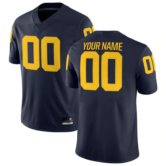 Custom M.Wolverines Jordan Brand Football Custom Game Jersey Navy Football Jersey American Stitched College Jerseys