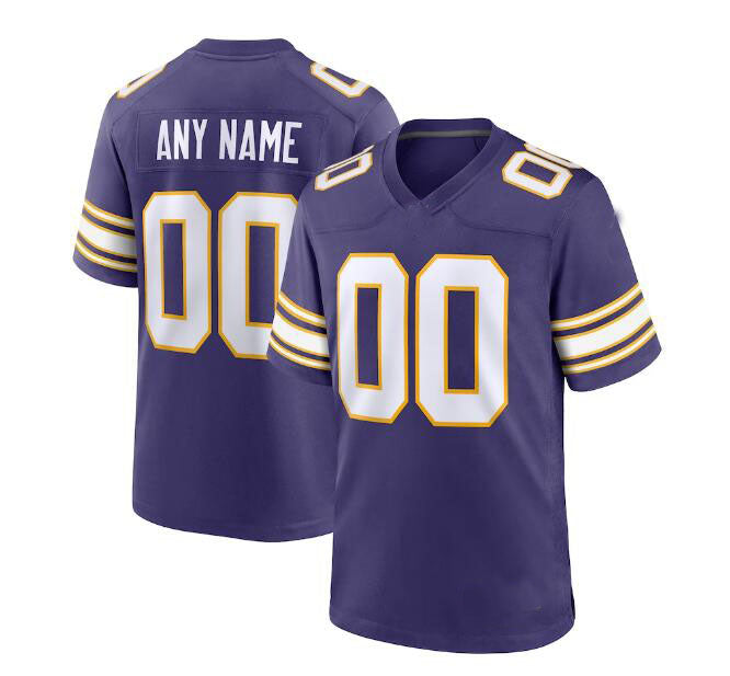 Custom MN.Vikings Classic Game Jersey - Purple Stitched Jerseys Football Jerseys