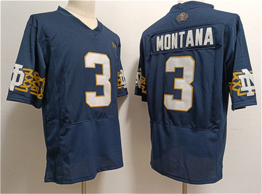 N.Dame Fighting Irish #3 Joe Montana Navy With Name Limited Stitched Jersey College Jerseys