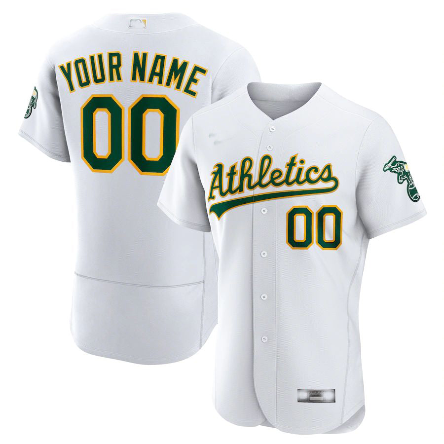 Baseball Jerseys Custom Oakland Athletics White Home Authentic Custom ...