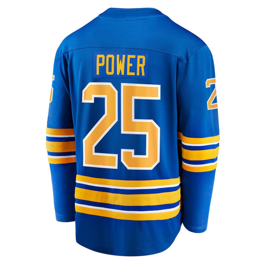 B.Sabres #25 Owen Power Fanatics Branded Home Breakaway Player Jersey  Royal Stitched American Hockey Jerseys