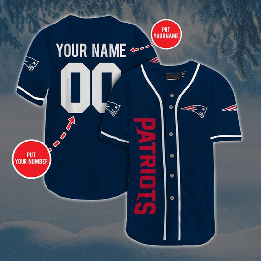 Personalized Custom NE.Patriots Baseball Jersey Short Sleeve Sports  Jersey