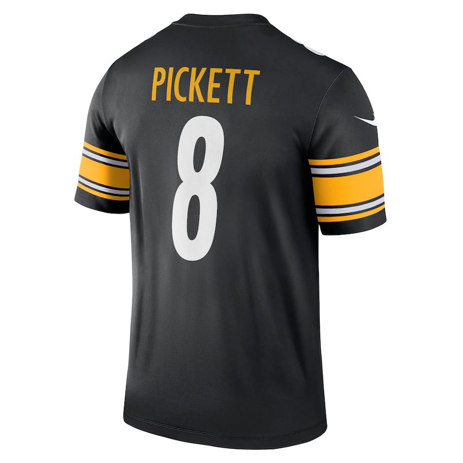 P.Steelers 8 Kenny Pickett Black Legend Jersey Stitched American Foot