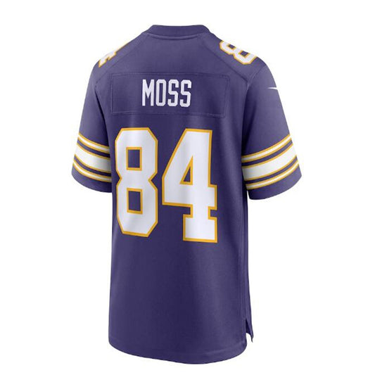 MN.Vikings #84 Randy Moss Classic Retired Player Game Jersey - Purple Stitched American Football Jerseys