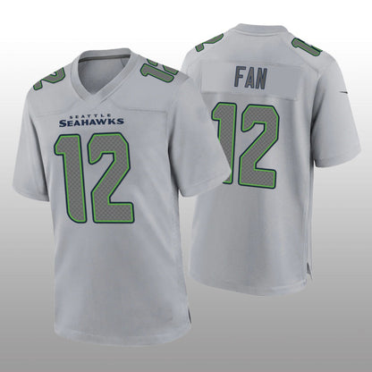 S.Seahawks #12  Fan Gray Atmosphere Game Jersey Stitched American Football Jerseys