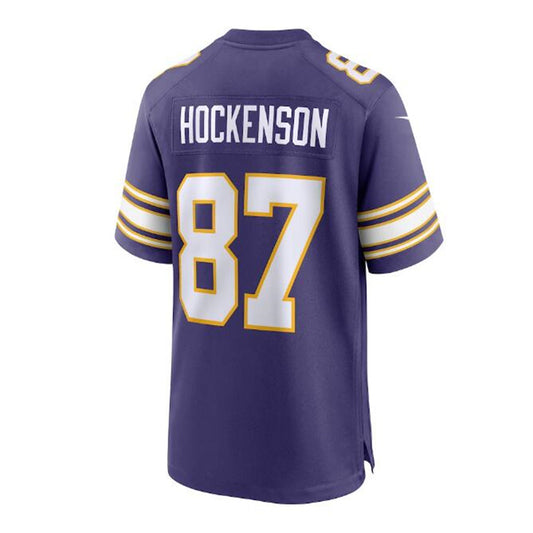 MN.Vikings #87 T.J. Hockenson Classic Player Game Jersey - Purple Stitched American Football Jerseys
