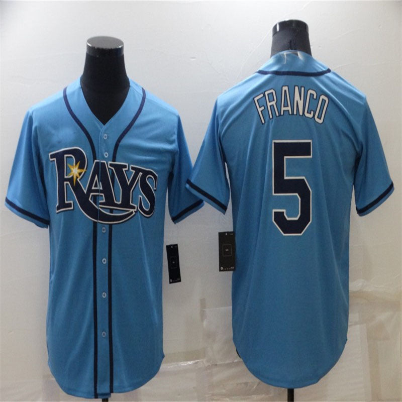 Cool Rays Tampa Bay Rays #5 Wander Franco Light Blue Stitched Cool Base Jersey B ...
