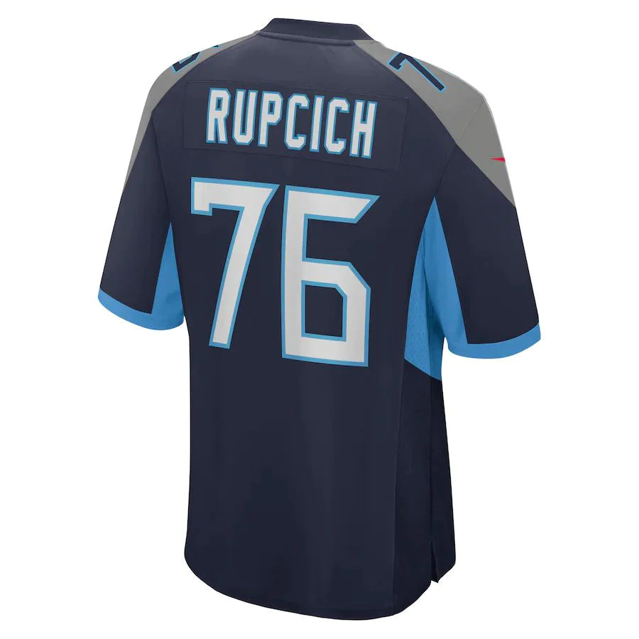 T.Titans #76 Andrew Rupcich Navy Game Player Jersey Stitched American ...