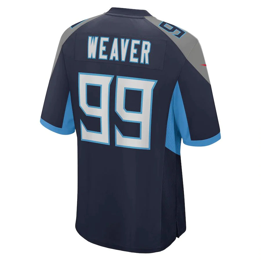 T.Titans #99 Rashad Weaver Navy Game Jersey Stitched American Football Jerseys