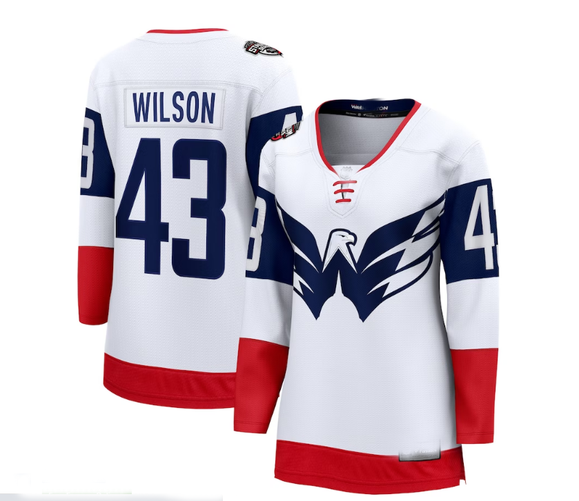 W.Capitals #43 Tom Wilson Fanatics Branded 2023 Stadium Series Breakaway Player Jersey - White Stitched American Hockey Jerseys