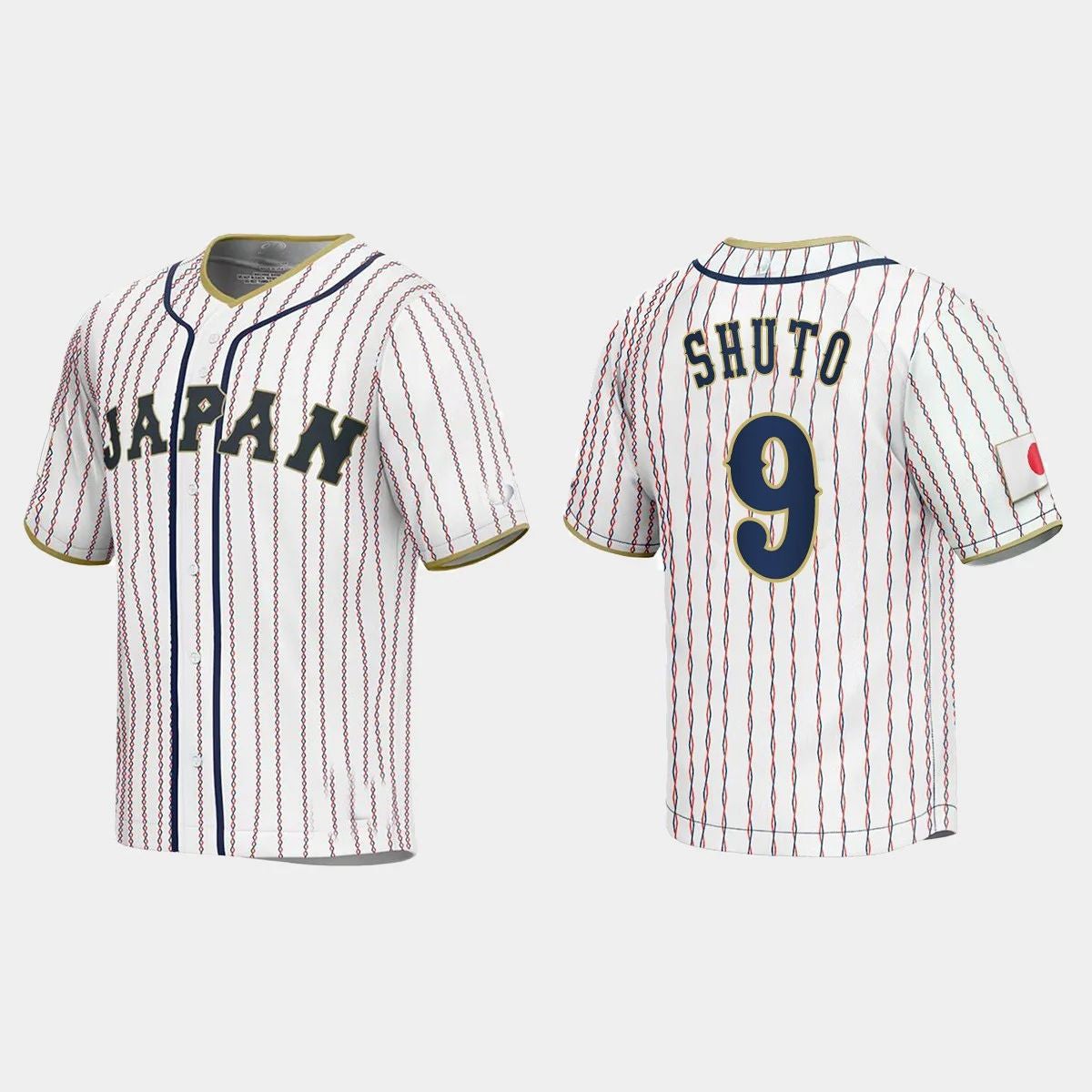 #9 UKYO SHUTO JAPAN BASEBALL 2023 WORLD BASEBALL CLASSIC JERSEY ¨C WHITE Stitches Baseball Jerseys